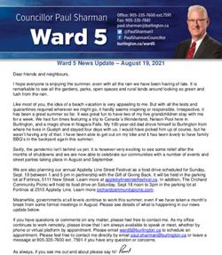 Ward 5 News Update - August 19, 2021 - City of Burlington