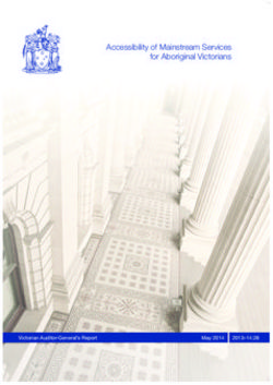 Accessibility of Mainstream Services for Aboriginal Victorians