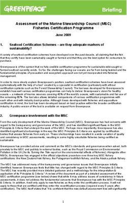 Assessment of the Marine Stewardship Council (MSC) Fisheries Certification Programme