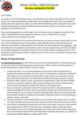 Return To Play- 2020 Fall Season - Revisions Highlighted 9/4/2020 - Amazon AWS