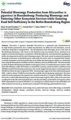 Potential Bioenergy Production from Miscanthus giganteus in Brandenburg: Producing Bioenergy and Fostering Other Ecosystem Services while ...
