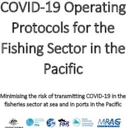COVID-19 Operating Protocols for the Fishing Sector in the Pacific - Minimising the risk of transmitting COVID-19 in the fisheries sector at sea ...