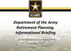Department of the Army Retirement Planning Informational Briefing - Army Retirement Services Office 17 May 2022