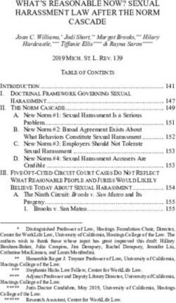 WHAT'S REASONABLE NOW? SEXUAL HARASSMENT LAW AFTER THE NORM CASCADE - National Women's Law Center