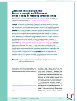 Zirconium implant abutments: Fracture strength and influence of cyclic loading on retaining-screw loosening