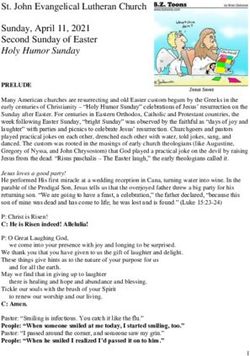 St. John Evangelical Lutheran Church Sunday, April 11, 2021 Second Sunday of Easter Holy Humor Sunday - St. John Evangelical Lutheran Church ...