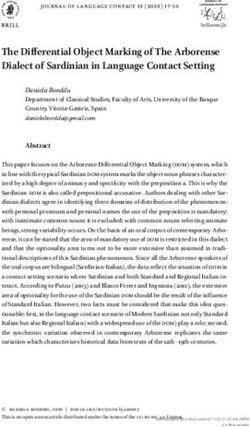 The Differential Object Marking of The Arborense Dialect of Sardinian in Language Contact Setting - Brill