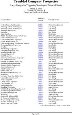 Troubled Company Prospector - Large Companies Triggering Warnings of Financial Strain - Turnarounds & Workouts