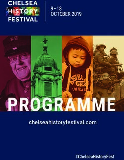 PROGRAMME chelseahistoryfestival.com - #ChelseaHistoryFest - Chelsea History Festival