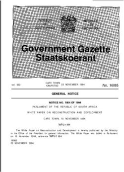 GENERAL NOTICE NOTICE NO. 1954 OF 1994 - South African Government