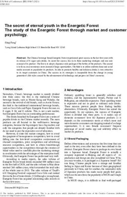 The secret of eternal youth in the Energetic Forest The study of the Energetic Forest through market and customer psychology.