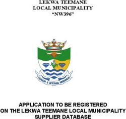 APPLICATION TO BE REGISTERED ON THE LEKWA TEEMANE LOCAL MUNICIPALITY ...