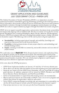 GRANT APPLICATION AND GUIDELINES JULY 2020 GRANT CYCLE - PARISH LIFE