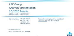 KBC Group Analysts' presentation 1Q 2020 Results