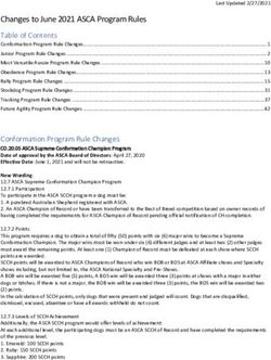 Changes to June 2021 ASCA Program Rules
