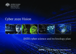 Cyber 2020 Vision DSTO cyber science and technology plan - Department of ...