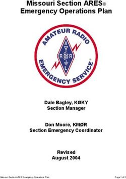 Missouri Section ARES Emergency Operations Plan - Dale Bagley, KØKY Section Manager Don Moore, KMØR Section Emergency Coordinator Revised August 2004