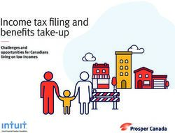 Income tax filing and benefits take-up - Challenges and opportunities for Canadians living on low incomes - Prosper Canada