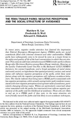THE FEMA TRAILER PARKS: NEGATIVE PERCEPTIONS AND THE SOCIAL STRUCTURE OF AVOIDANCE