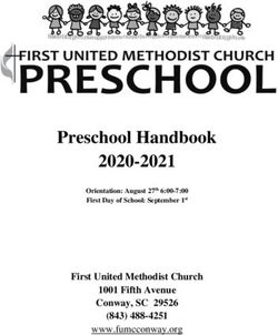 Preschool Handbook 2020-2021 - First United Methodist Church 1001 Fifth Avenue Conway, SC 29526 (843) 488-4251