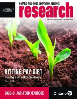 HITTING PAY DIRT 2020-21 AGRI-FOOD YEARBOOK - ONTARIO AGRI-FOOD INNOVATION ALLIANCE