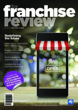 Redefining the future - Leveraging digitisation and technology - Franchise Council of Australia