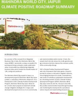 MAHINDRA WORLD CITY, JAIPUR CLIMATE POSITIVE ROADMAP SUMMARY