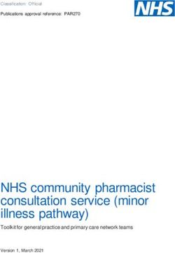 NHS Community Pharmacist Consultation Service (minor Illness Pathway ...