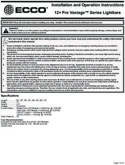 Installation and Operation Instructions 12+ Pro Vantage Series Lightbars