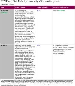 COVID-19 Civil Liability Immunity - State Activity 2021* - Chubb