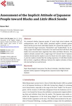 Assessment of the Implicit Attitude of Japanese People toward Blacks and Little Black Sambo