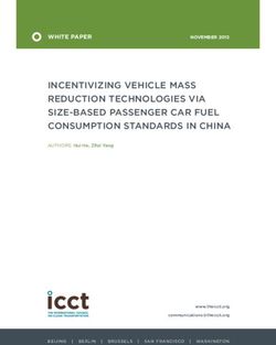 INCENTIVIZING VEHICLE MASS REDUCTION TECHNOLOGIES VIA SIZE-BASED PASSENGER CAR FUEL CONSUMPTION STANDARDS IN CHINA
