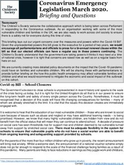 Coronavirus Emergency Legislation March 2020. Briefing and Questions