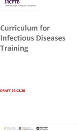 Curriculum for Infectious Diseases Training - DRAFT 24.02.20 - JRCPTB