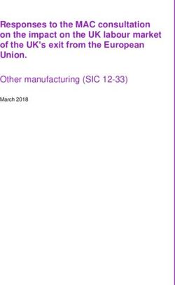 Responses to the MAC consultation on the impact on the UK labour market of the UK's exit from the European Union. Other manufacturing (SIC 12-33) ...