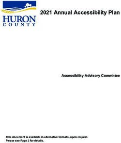 2021 Annual Accessibility Plan - Accessibility Advisory Committee - This document is available in alternative formats, upon request. Please see ...
