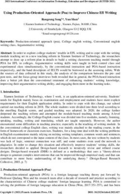 Using Production-Oriented Approach (Poa) to Improve Chinese Efl Writing - Francis Academic Press