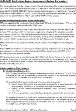 2020-2021 Preliminary Project Assessment Review Parameters