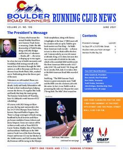 RUNNING CLUB NEWS - The Boulder Road Runners