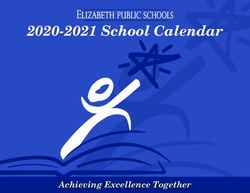 2020-2021 School Calendar - Achieving Excellence Together - Elizabeth Public Schools