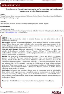 Oral diseases in Geriatric patients; pattern of presentation and challenges of management in a developing economy.