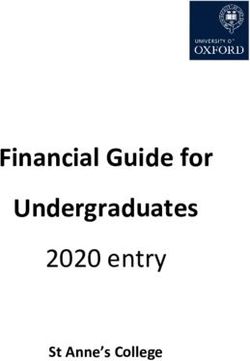 Financial Guide for Undergraduates - 2020 entry St Anne's College - WebLearn