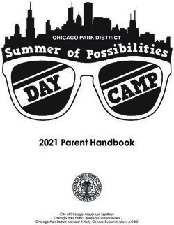 2021 Parent Handbook City of Chicago, Mayor Lori Lightfoot Chicago Park District Board of Commissioners Chicago Park District, Michael P. Kelly ...