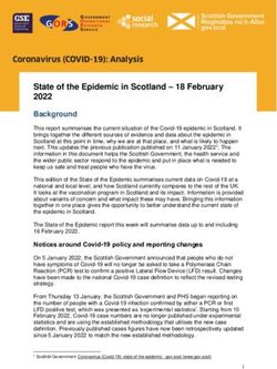 State of the Epidemic in Scotland - 18 February 2022 Background - The ...