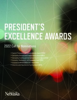 PRESIDENT'S EXCELLENCE AWARDS - 2022 Call for Nominations - University of Nebraska System