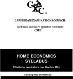 HOME ECONOMICS SYLLABUS - CSEC CARIBBEAN EXAMINATIONS COUNCIL - CXC