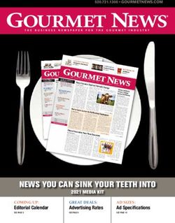 NEWS YOU CAN SINK YOUR TEETH INTO - 2021 MEDIA KIT COMING UP: Gourmet News
