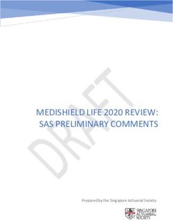 MEDISHIELD LIFE 2020 REVIEW: SAS PRELIMINARY COMMENTS - Prepared by the Singapore Actuarial Society