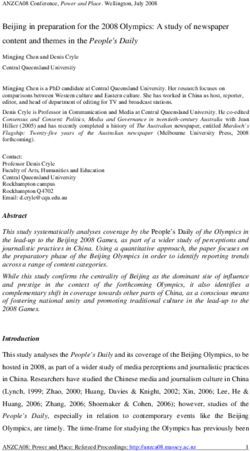 Beijing in preparation for the 2008 Olympics: A study of newspaper content and themes in the People's Daily