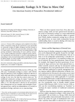 Community Ecology: Is It Time to Move On?